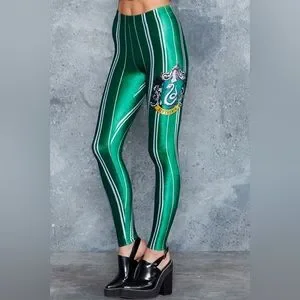 Blackmilk Clothing Slytherin Leggings Blackmilk Slytherin High